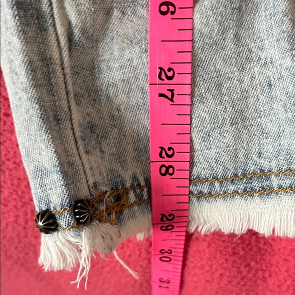 POL Distressed Wide Leg Jeans in Blue And White - Picture 11 of 12